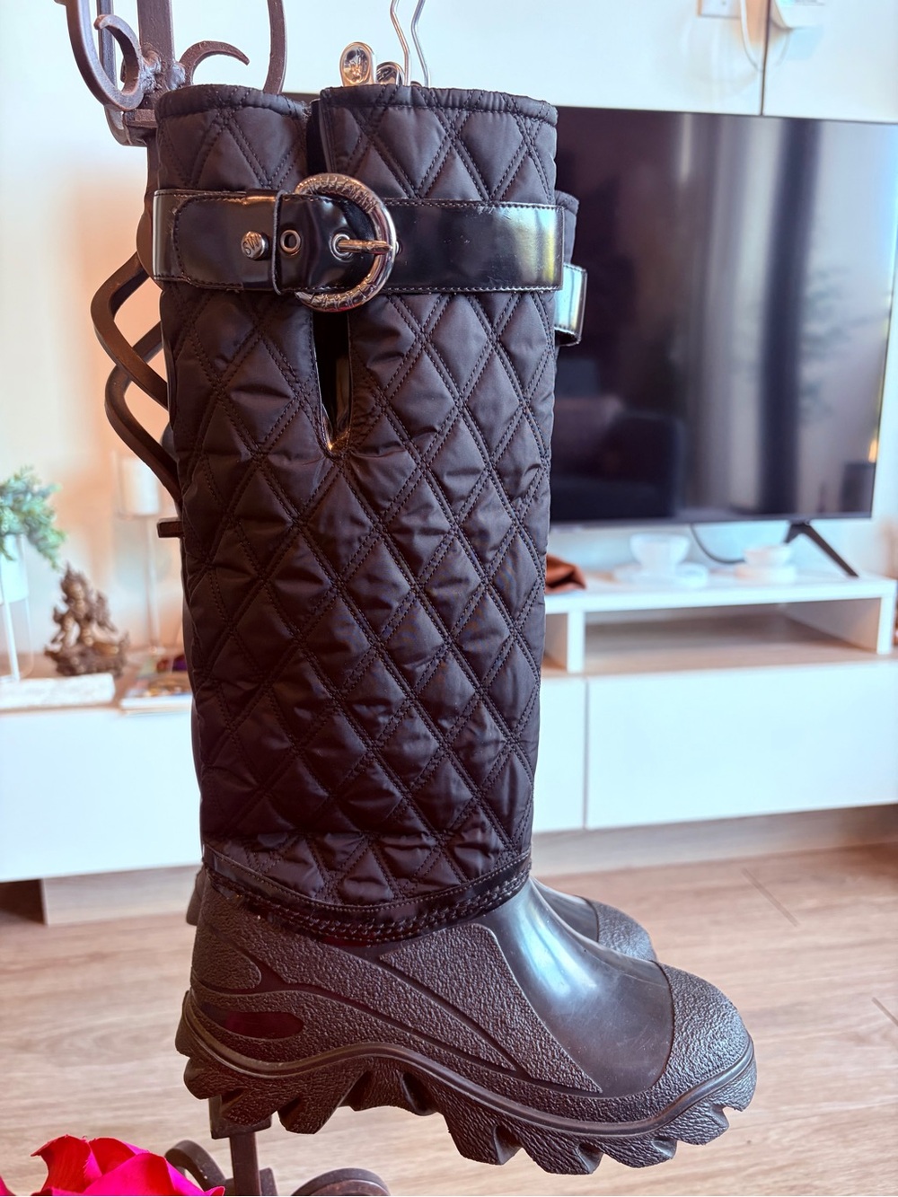 Stuart Weitzman Quilted Rain boots